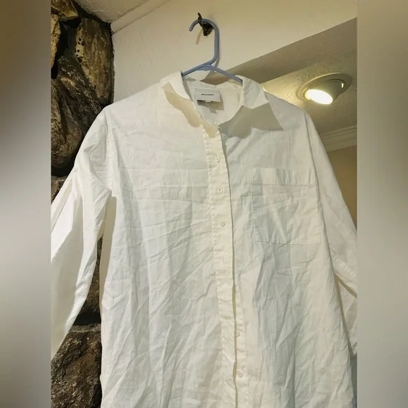 Reformation $128 Will Oversized White Button Down Shirt | Size S - Picture 7 of 13